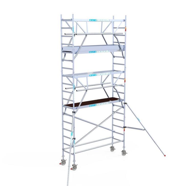 Euroscaffold steiger dubbele Voorloopleuning 75x250x6,2 WH, Doe-het-zelf en Verbouw, Steigers, Rolsteiger of Kamersteiger, Nieuw