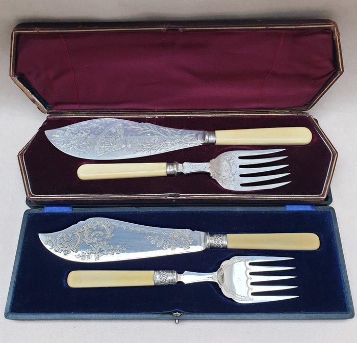 Allen & Darwin - Serveerset voor vis (2) - Verzilverd, Antiek en Kunst, Antiek | Meubels | Tafels