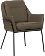 Bruine leren industriële design eetkamerstoel - Toledo Leer, Huis en Inrichting, Stoelen, Overige kleuren, Nieuw, Leer, Ophalen of Verzenden