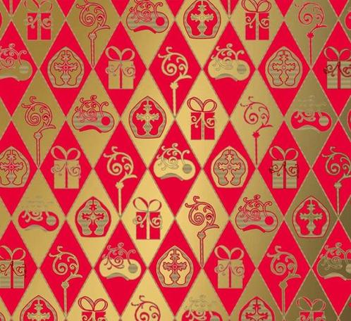 Inpakpapier Sinterklaas Rood Classic - Breedte 30 cm - m, Hobby en Vrije tijd, Knutselen, Overige typen, Nieuw, Ophalen of Verzenden