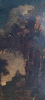 Italiaanse school (XVII) - Paesaggio con rovine, Antiek en Kunst, Kunst | Schilderijen | Klassiek