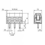 Schroefterminal 3-voudig recht pitch 5.08mm 10 stuks, Verzenden, Nieuw