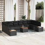 vidaXL Tuin Sofa Set 11 pcs Zwart 344 x 209 x 85 cm Poly, Verzenden, Nieuw, Rotan