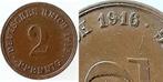 1916g Duitsland 2 Pfennig 1916 G Variante 2 x im Stempel..., Verzenden