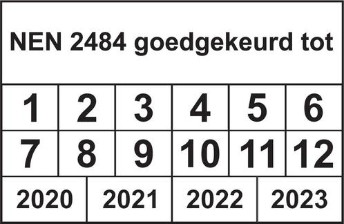 Vierkante keuringssticker NEN 2484 goedgekeurd tot, Hobby en Vrije tijd, Stickers en Plaatjes, Verzenden