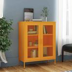 vidaXL Opbergkast 80x35x101,5 cm staal mosterdgeel, Huis en Inrichting, Kasten | Overige, Verzenden, Nieuw