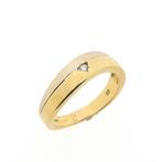 Bicolor gouden ring met zirconia, Sieraden, Tassen en Uiterlijk, Ringen, Goud, Gebruikt, Verzenden, Overige kleuren