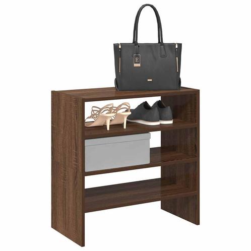 vidaXL Schoenenrekken 2 st stapelbaar 60x30x30,5 cm bruin, Huis en Inrichting, Kasten | Schoenenrekken, Nieuw, Verzenden