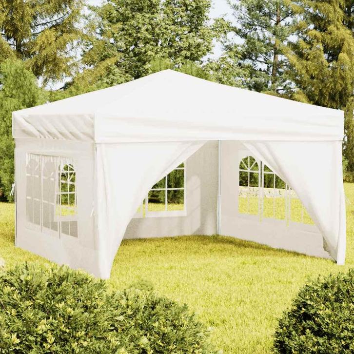 vidaXL Partytent inklapbaar met zijwanden 3x3 m crèmekleurig, Tuin en Terras, Partytenten, Partytent, Nieuw, Verzenden