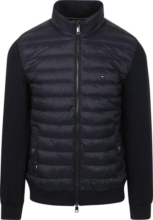 Tommy Hilfiger Cardigan Mix Media Jas Navy maat L Heren, Kleding | Heren, Jassen | Winter, Blauw, Nieuw, Maat 52/54 (L), Verzenden