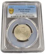 Koningin Juliana zilveren 1 gulden 1967 MS65 PCGS, Zilver, Losse munt, Verzenden