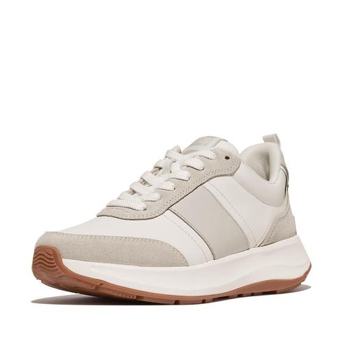 -6% FitFlop  FitFlop F-mode flow sneaker leather & suede mix, Kleding | Dames, Schoenen, Wit, Nieuw, Verzenden