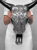 Geen minimumprijs - Prachtige koeienschedel met glazen