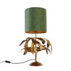 Vintage tafellamp antiek goud met groene kap - Linden, Huis en Inrichting, Lampen | Tafellampen, Verzenden, Nieuw, Classic-antique