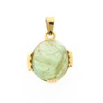 Gouden hanger met Fluoriet (vintage, gouden kettinghanger), Ophalen of Verzenden, Gebruikt, Goud, Overige merken