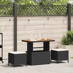 vidaXL Tuin Eetset Zwart Poly riet, Tuin en Terras, Tuinsets en Loungesets, Verzenden, Nieuw, Rotan