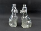 J.G. Durand - Fles (2) - Glas - Twee poedels - siroopfles