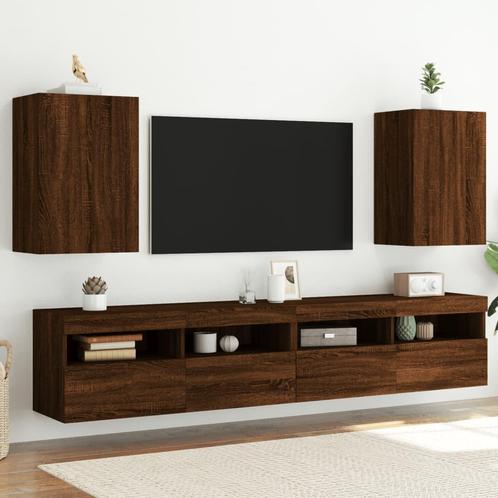 vidaXL Tv-wandmeubels 2 st 40,5x30x60 cm bewerkt hout, Huis en Inrichting, Kasten | Televisiemeubels, Nieuw, Overige houtsoorten