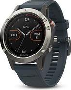 Garmin Fenix 5 47 mm zilver met siliconebandje blauw, Verzenden, Gebruikt