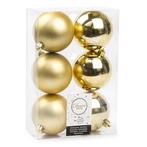 Kerstballen | Ø 8 cm | 6 stuks (Goud), Nieuw, Verzenden