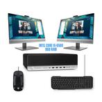 HP EliteDesk pc desktop met - 2x pc scherm, Refurbished, Ophalen of Verzenden, SSD, Intel Core i5