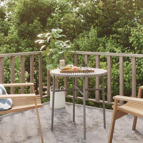 vidaXL Salontafel 45 cm poly rattan grijs, Tuin en Terras, Tuintafels, Nieuw, Verzenden