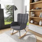 Schommelstoel -  - Relax - Lamswolimitatie - Donkergrijs, Huis en Inrichting, Stoelen, Nieuw, Ophalen of Verzenden, Modern, Stof