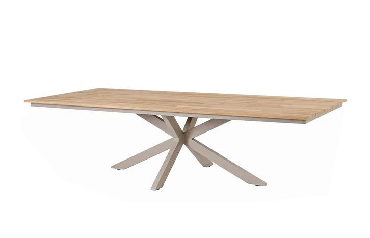 4 Seasons Outdoor Minerva tuintafel latte met teak blad 280, Tuin en Terras, Tuinsets en Loungesets, Ophalen of Verzenden