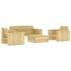 vidaXL 4-delige Loungeset geïmpregneerd grenenhout, Verzenden, Nieuw, Loungeset