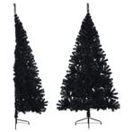 vidaXL Kunstkerstboom met standaard half 240 cm PVC zwart, Diversen, Kerst, Verzenden, Nieuw