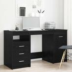 vidaXL Bureau met lade Zwart eiken 140 x 50 x 76 cm Bewerkt, Verzenden, Nieuw