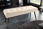Design bank BOUTIQUE 100cm champagne fluweel zwart metalen, Huis en Inrichting, Ophalen of Verzenden, Nieuw