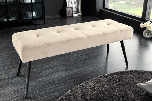 Design bank BOUTIQUE 100cm champagne fluweel zwart metalen, Huis en Inrichting, Banken | Bankstellen, Ophalen of Verzenden