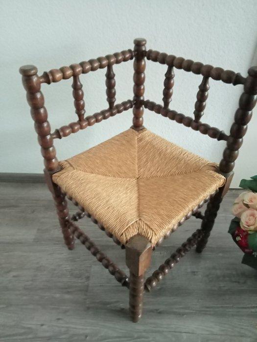 Stoel - Hout - eiken hoekstoeltje, Antiek en Kunst, Curiosa en Brocante