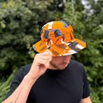 Bucket hat / Vissershoedje met Afrikaanse print - Oranje vor, Kleding | Heren, Ophalen of Verzenden, Nieuw