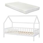 Kinderbed Ydre huisbed met matras en bedbodem 90x200 cm wit, Huis en Inrichting, Slaapkamer | Matrassen en Bedbodems, Verzenden