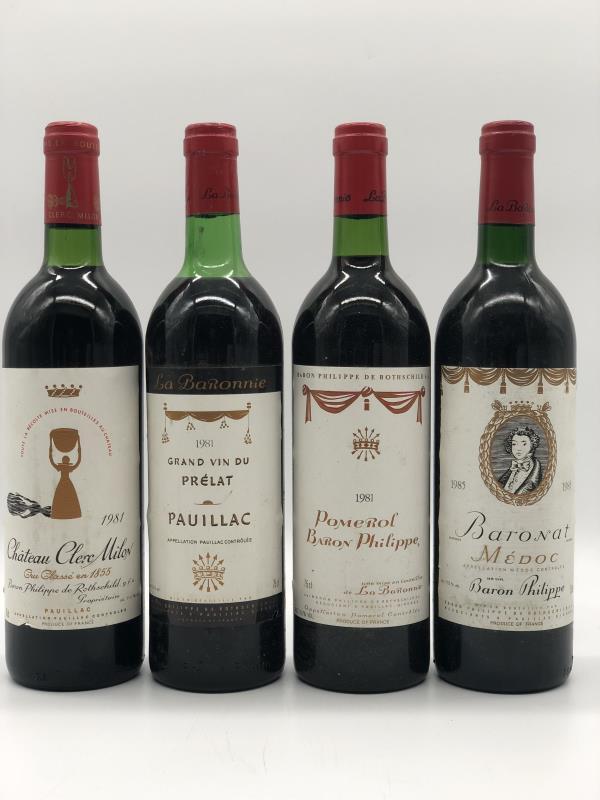 Mixed lot of 4 x 75cl different Baron Philippe de Rothsch..., Verzamelen, Wijnen, Frankrijk, Rode wijn, Nieuw, Ophalen of Verzenden