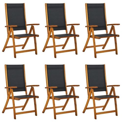 vidaXL Tuinstoelen inklapbaar 6 st massief acaciahout en, Tuin en Terras, Tuinstoelen, Nieuw, Hout, Verzenden