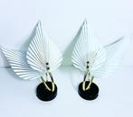 Wandkandelaar (2) - blad - Glas, Messing, Nieuw