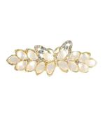 Haarspeld Vlinder Strass Stenen Druppel Parel 7,5cm Creme..., Verzenden, Nieuw