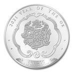 Bhutan Lunar Ox 1 oz 2021 (50.000 oplage), Zilver, Losse munt, Verzenden