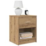 vidaXL Nachtkastjes 2 st met lade 40x34x50 cm artisanaal, Verzenden, Nieuw, Hout