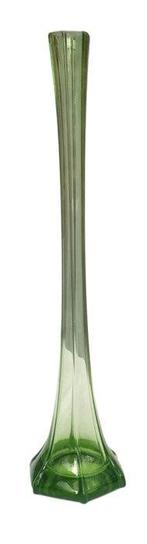 Eenbloemige vaas - Uraniumglas - Soliflore art déco