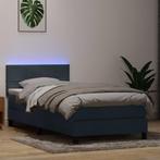vidaXL Boxspring met matras fluweel donkergrijs 80x220 cm, Huis en Inrichting, Slaapkamer | Bedden, Verzenden, Nieuw, Grijs, Stof