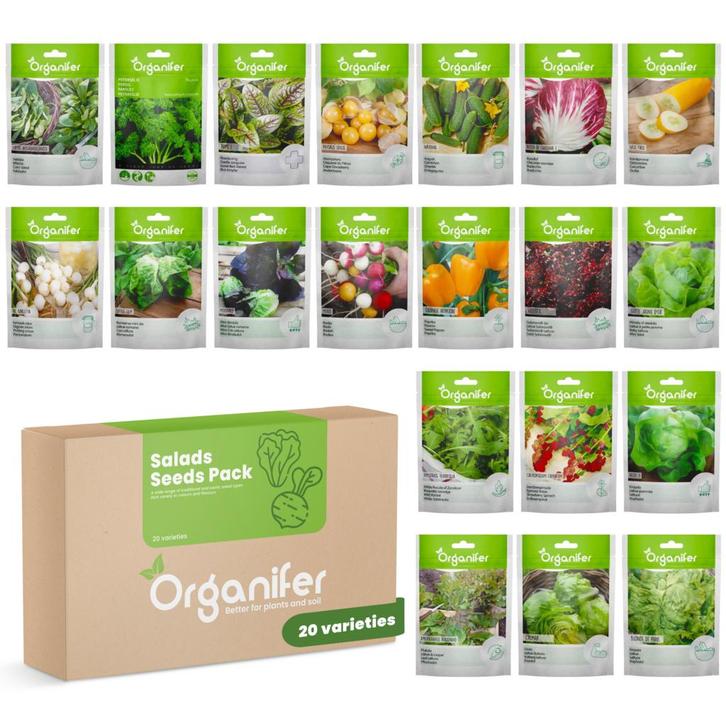 Salade Zaden Pakket - 20 soorten, Tuin en Terras, Bloembollen en Zaden, Zaad, Gehele jaar, Volle zon, Verzenden