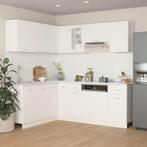 vidaXL 11-delige Keukenkastenset Lyon bewerkt hout wit, Huis en Inrichting, Keuken | Keukenelementen, Verzenden, Nieuw, Wit