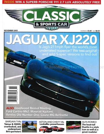 2003 CLASSIC AND SPORTSCAR MAGAZINE (11) NOVEMBER ENGELS beschikbaar voor biedingen