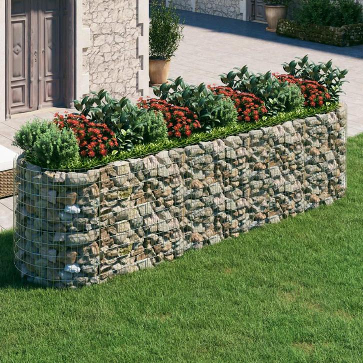 vidaXL Gabion plantenbak verhoogd 400x100x100 cm, Tuin en Terras, Bloembakken en Plantenbakken, 100 cm of meer, Nieuw, Metaal