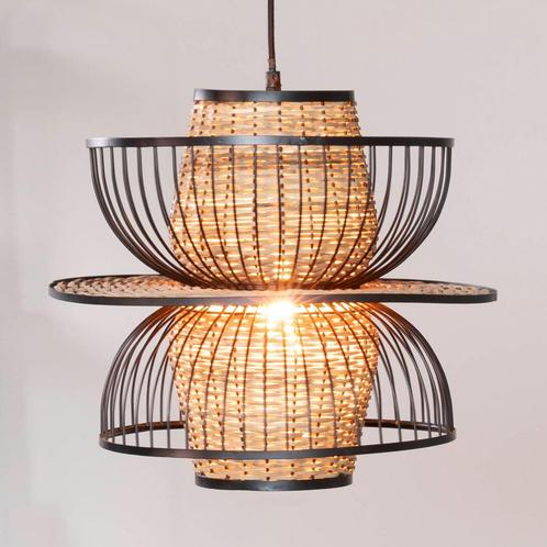 *WOONWINKEL* Retro Design Hanglamp Rotan, Huis en Inrichting, Lampen | Hanglampen, Nieuw, Verzenden