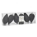 Dennenappel kerst ornament | Decoris | 6 stuks (Zwart), Verzenden, Nieuw